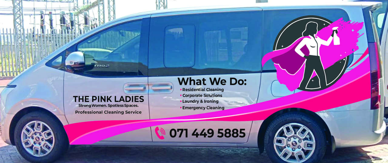 The Pink Ladies company van - Professional Cleaning Services